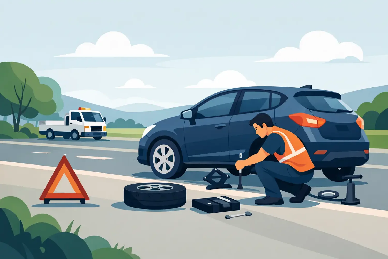 How to Handle a Flat Tyre at the Roadside