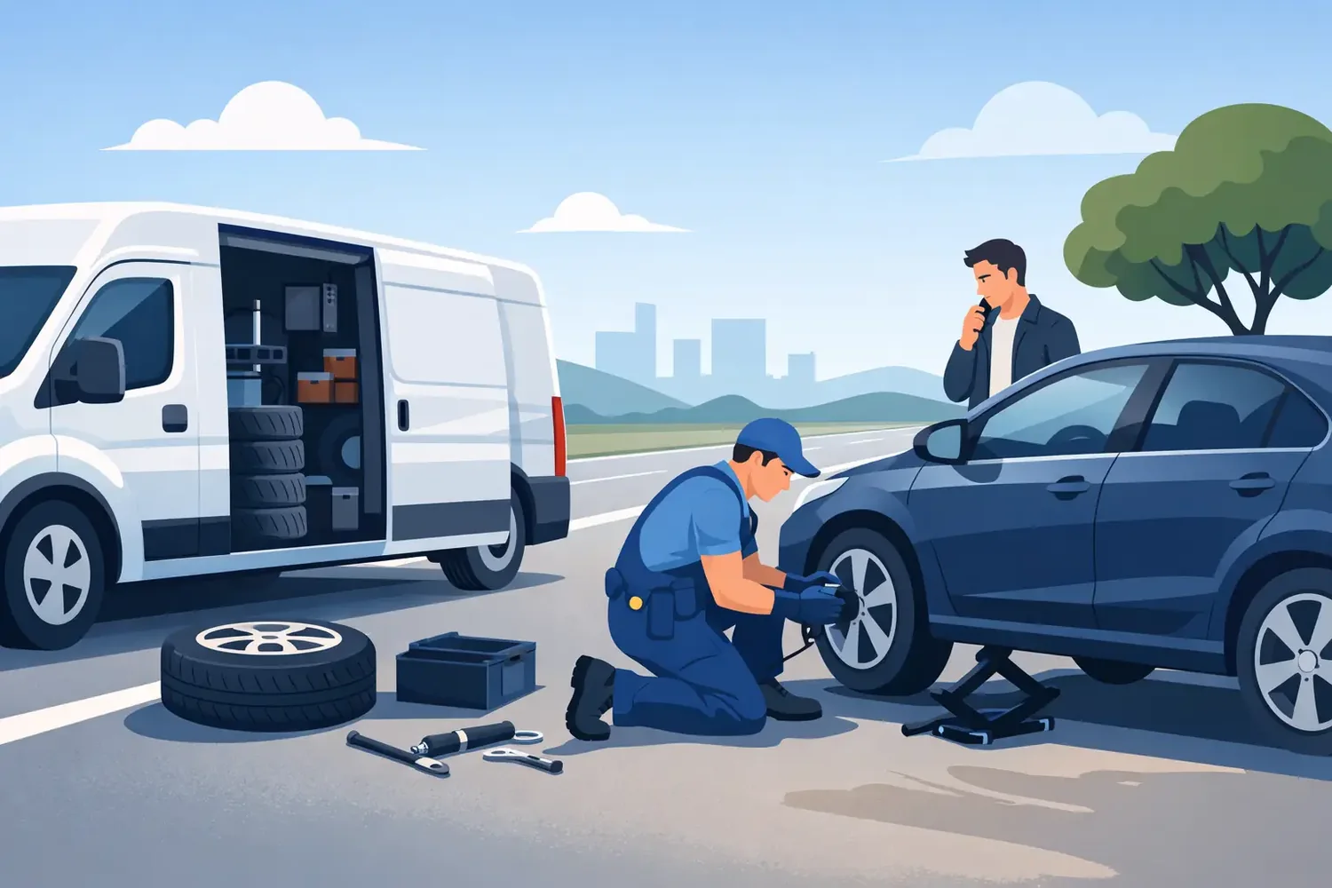 Mobile Tyre Fitting Roadside: What to Do First